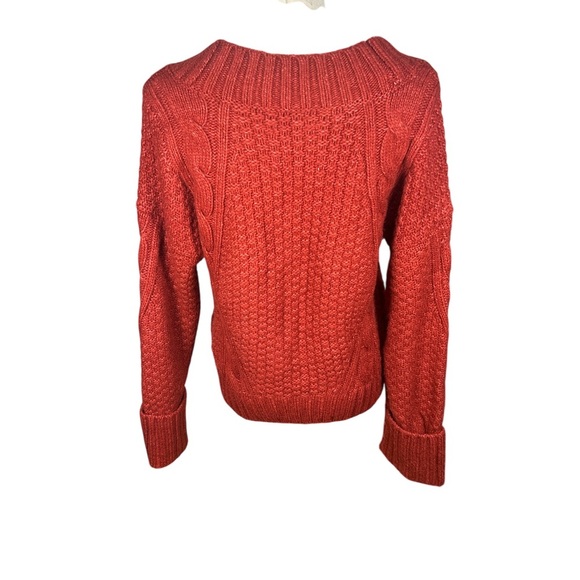 Abercrombie Wool Cable Knit Button Cardigan Sweater Red XS (Runs Large) - Picture 5 of 8